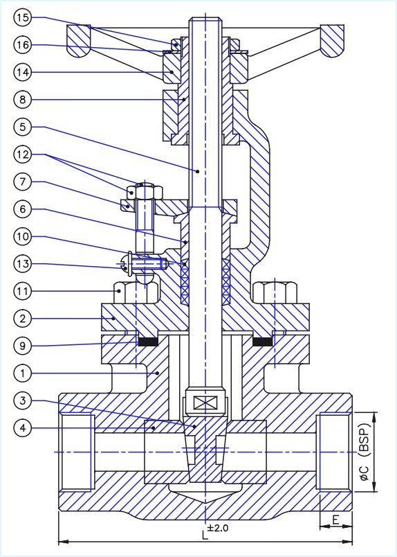 FORGED GATE VALVE DIAGRAM